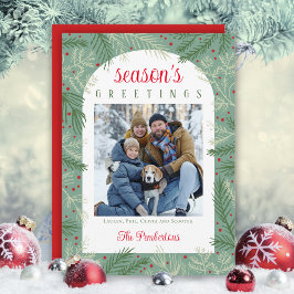 Festiva Tarjeta navideña de saludos de temporada de fotos