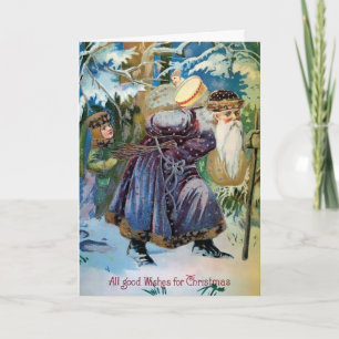 Festiva Tarjeta navideña de Santa Claus