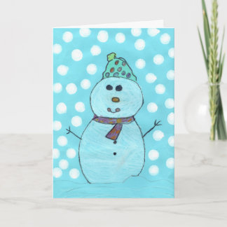 Festiva Tarjeta navideña de Snowman para Alicia