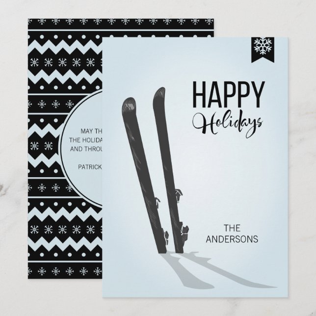 Festiva Tarjeta navideña de vacaciones de invierno para es (Anverso / Reverso)