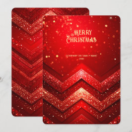 Festiva Tarjeta Navideña Decorativa Roja con Brillo