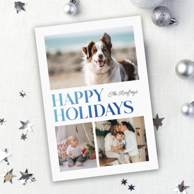 Festiva Tarjeta navideña del gradiente de vacaciones feliz (Subido por el creador)