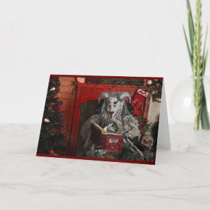 Festiva Tarjeta Navideña Doblada de PNW Krampus