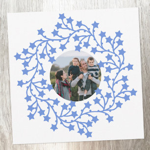 Festiva Tarjeta navideña escandinava de Star Wreath