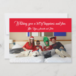 Festiva Tarjeta Navideña Familiar Moderna Rojo