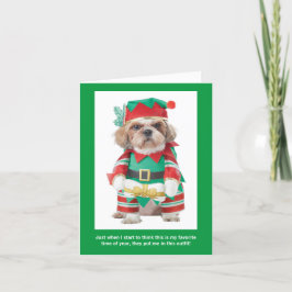 Festiva Tarjeta navideña favorita del año de perro gracios