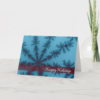 Festiva Tarjeta navideña feliz azul y roja