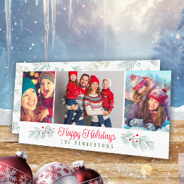 Festiva Tarjeta navideña feliz de 3 Collages de fotos