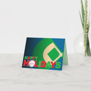 Festiva Tarjeta navideña feliz de béisbol