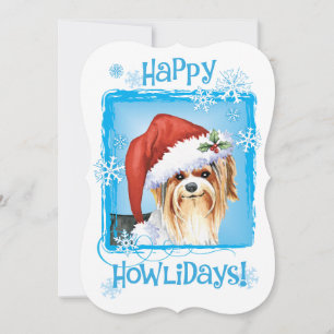 Festiva Tarjeta navideña feliz de Howlidays Biewer Terrier
