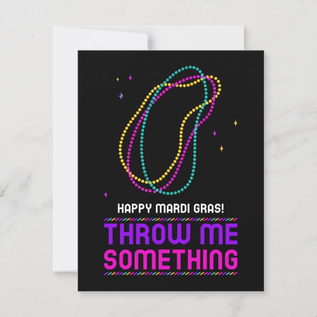 Festiva Tarjeta navideña feliz Mardi Gras (Anverso)