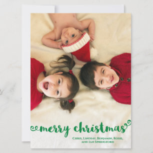 Festiva Tarjeta navideña fotográfica con saludo navideño F