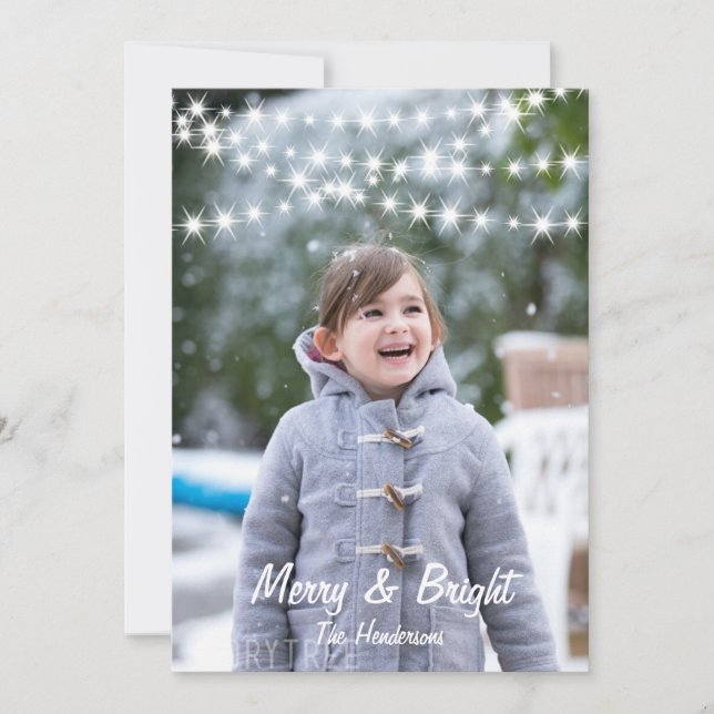 Festiva Tarjeta navideña fotográfica de las luces del navi (Anverso)