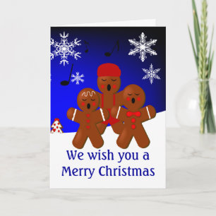 Festiva Tarjeta navideña Gingerbread Carolers