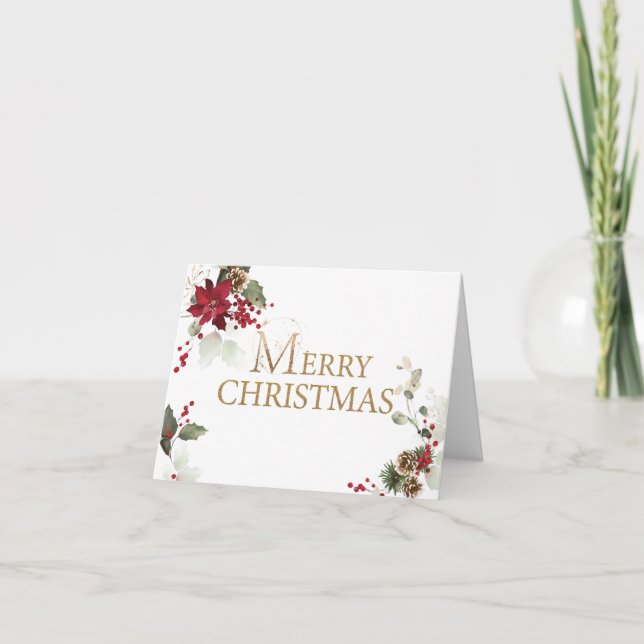 Festiva Tarjeta navideña Gold Merry (Anverso)