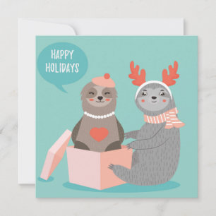 Festiva Tarjeta navideña Happy Holidays Slots