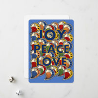 Tarjeta navideña impresa de wax africana "Joy Peac