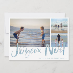 Festiva Tarjeta navideña Joyeaux Noel Beach Photo Navidade