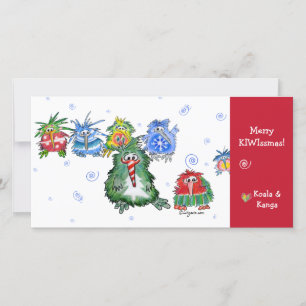 Festiva Tarjeta navideña Kiwi Merry Personalizado