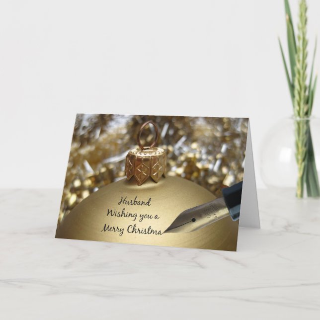 Festiva tarjeta navideña marido Merry (Anverso)