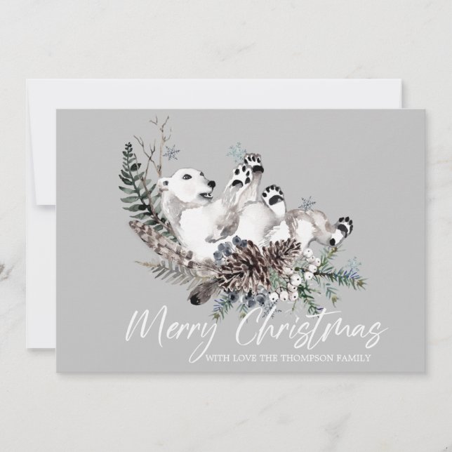 Festiva Tarjeta navideña Merry (Anverso)