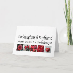 Festiva Tarjeta navideña Merry para padrinos y novios