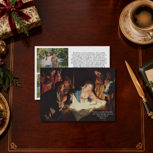 Festiva Tarjeta Navideña Multifoto Bilingüe Español Navida