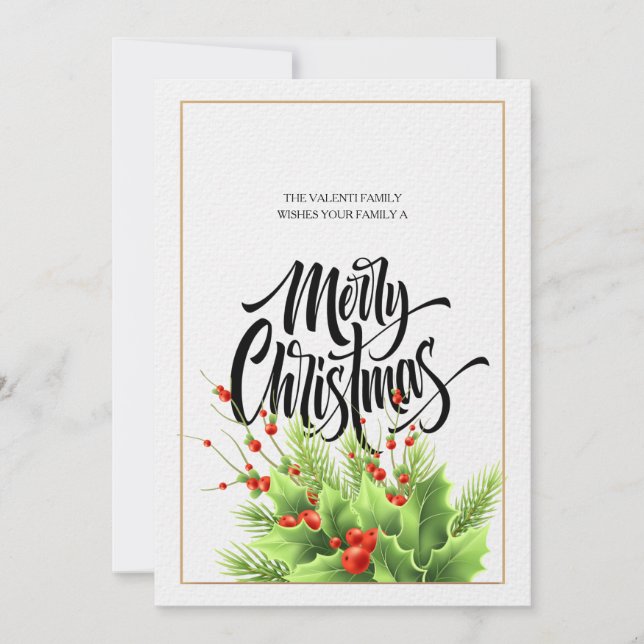 Festiva Tarjeta navideña navideña de Feliz (Anverso)