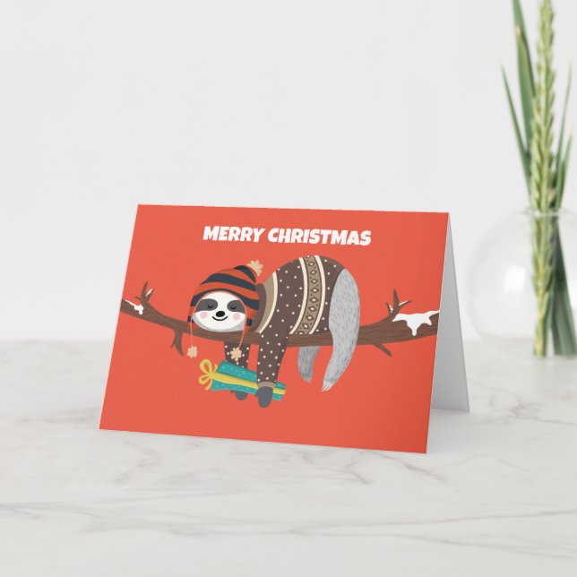 Festiva Tarjeta navideña navideña de Feliz (Anverso)