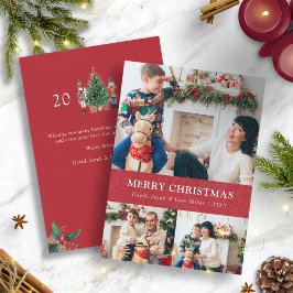 Festiva Tarjeta navideña navideña de Feliz Collage de foto