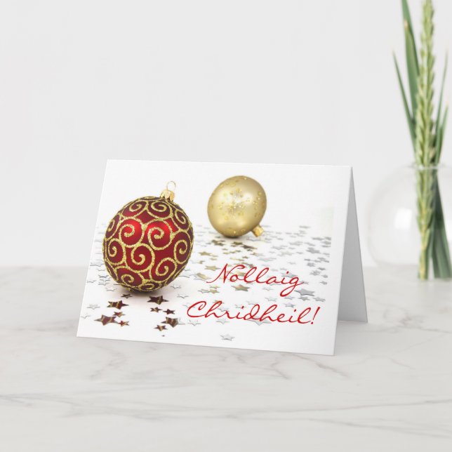 Festiva Tarjeta navideña Nollaig Chridheil para navidades (Anverso)