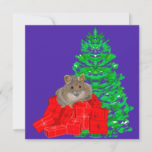 Festiva Tarjeta Navideña Packrat Christmas Flat (Anverso)