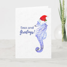 Festiva Tarjeta navideña para caballitos de mar
