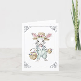 Festiva Tarjeta navideña para conejitos de Pascua