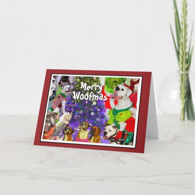 Festiva Tarjeta navideña para Navidades de perro de merry  (Anverso)