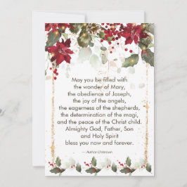 Festiva Tarjeta navideña para Navidades de Poinsettia Holl