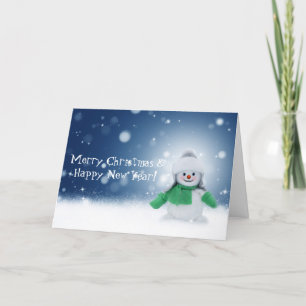 Festiva Tarjeta navideña para navidades Snowman