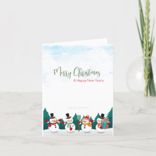 Festiva Tarjeta navideña para navidades Snowman