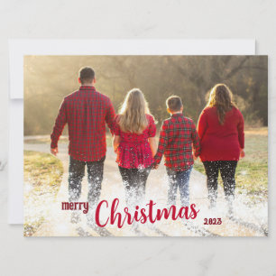 Festiva Tarjeta navideña personalizada Merry con foto