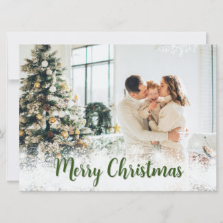 Festiva Tarjeta navideña personalizada Merry con foto