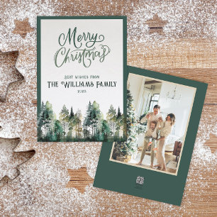 Festiva Tarjeta navideña personalizada Merry con foto