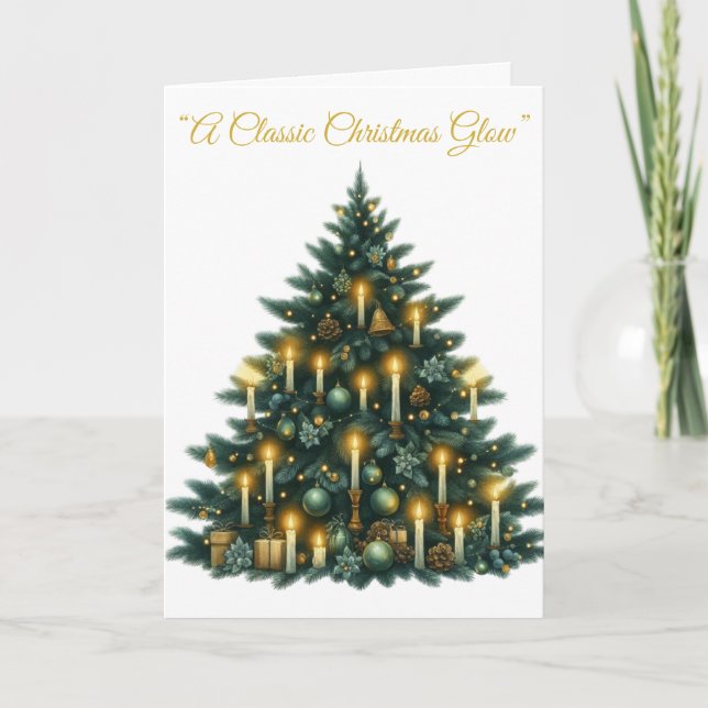 Festiva Tarjeta navideña plegada-Esplendor navideño victor (Anverso)