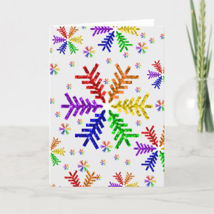 Festiva Tarjeta navideña Rainbow Christmas Tree Snflake Ho