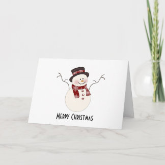 Festiva Tarjeta navideña Red Snowman Merry