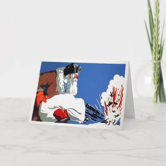 Festiva Tarjeta navideña rusa vintage (Anverso)