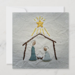 Festiva Tarjeta navideña simple de natividad