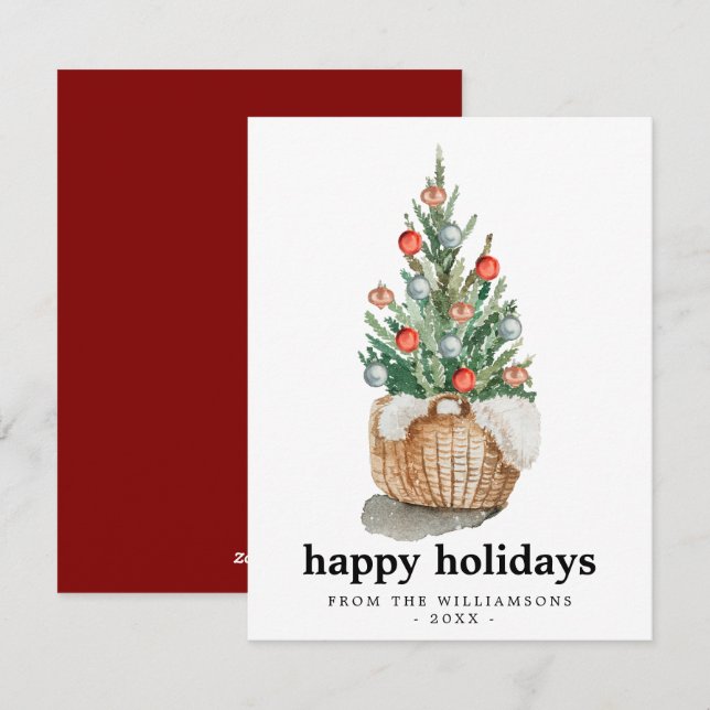 Festiva Tarjeta navideña tradicional (Anverso / Reverso)