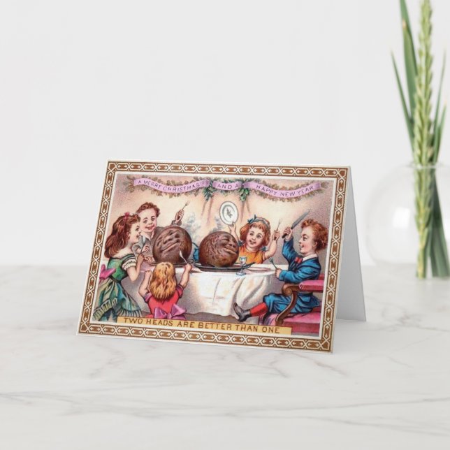 Festiva Tarjeta navideña victoriana (Anverso)