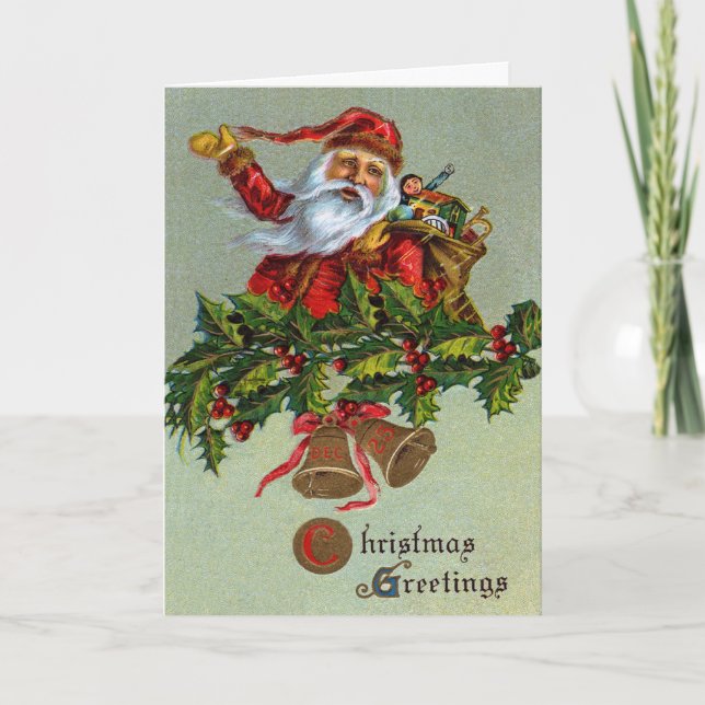 Festiva Tarjeta navideña vintage (Anverso)