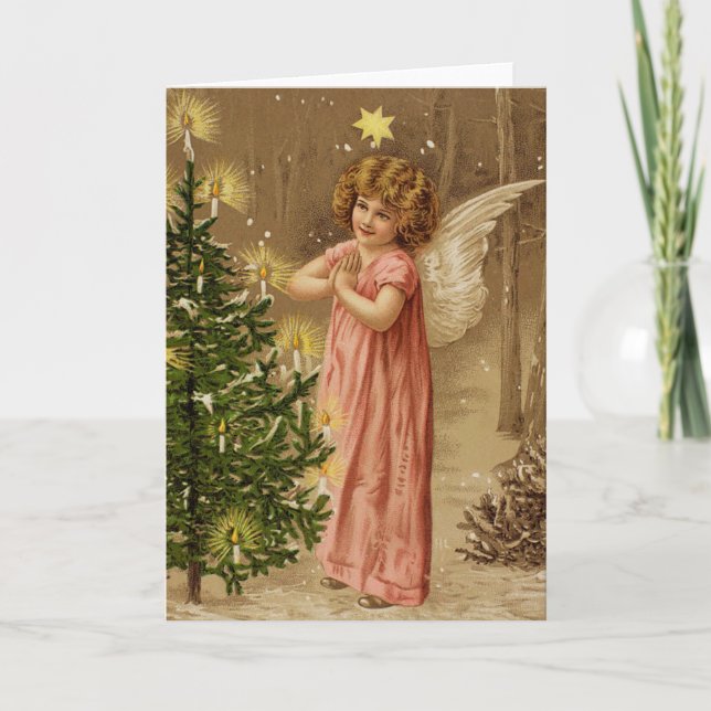 Festiva Tarjeta navideña vintage (Anverso)